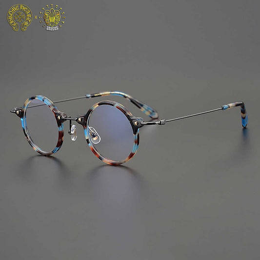 Literary glasses round glasses 5g ultra-light glasses frames anti-blue light myopia reading glasses