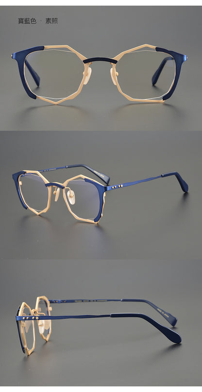 Polygonal glasses irregular personalized glasses frames myopia glasses presbyopia anti-blue light photochromic lenses