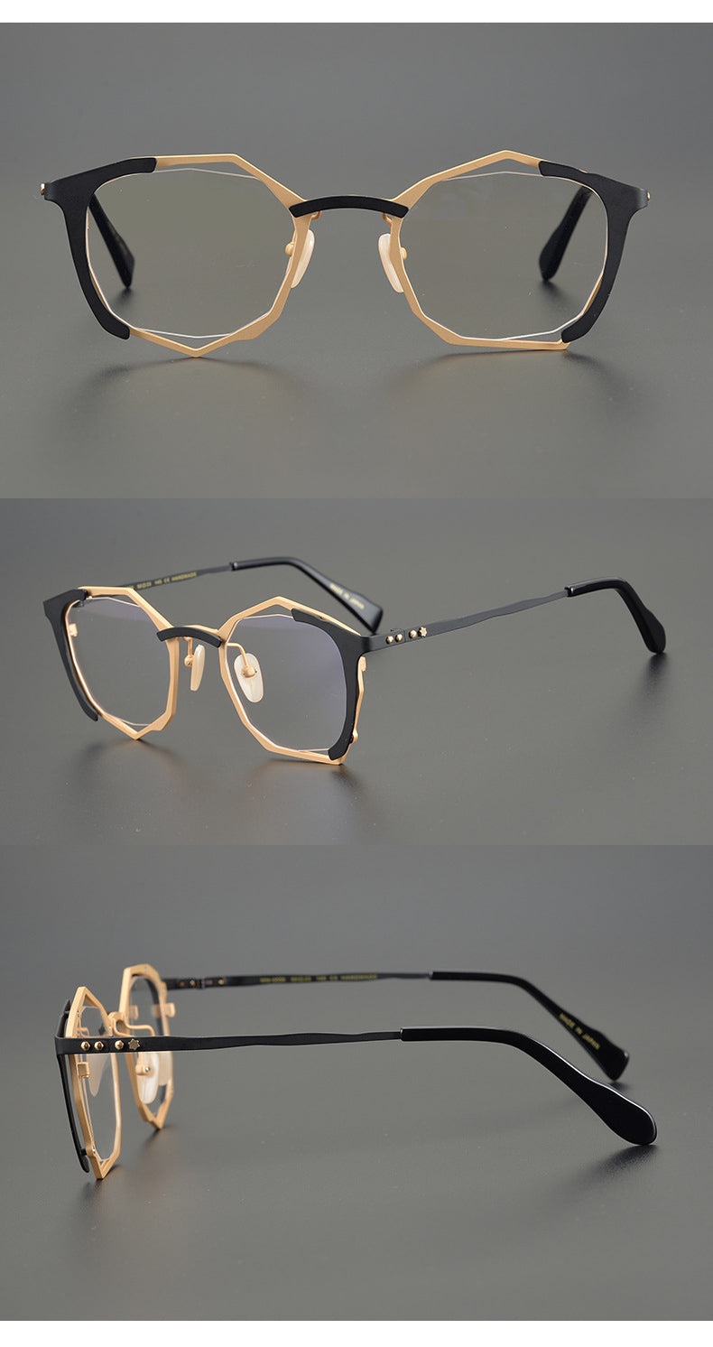 Polygonal glasses irregular personalized glasses frames myopia glasses presbyopia anti-blue light photochromic lenses