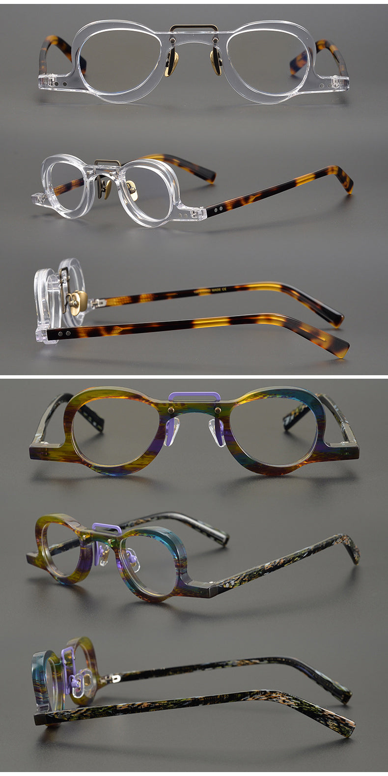 High myopia glasses light round frame literary and artistic personality glasses frame presbyopia filter blue light