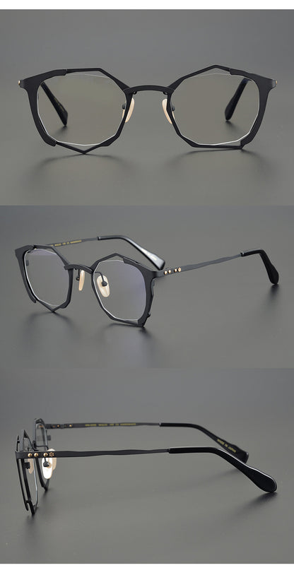 Polygonal glasses irregular personalized glasses frames myopia glasses presbyopia anti-blue light photochromic lenses