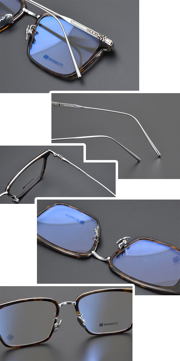 Chrome Hearts Titanium Glasses Large Frame Black Glasses Myopia Presbyopia Anti-Blue Light Glasses