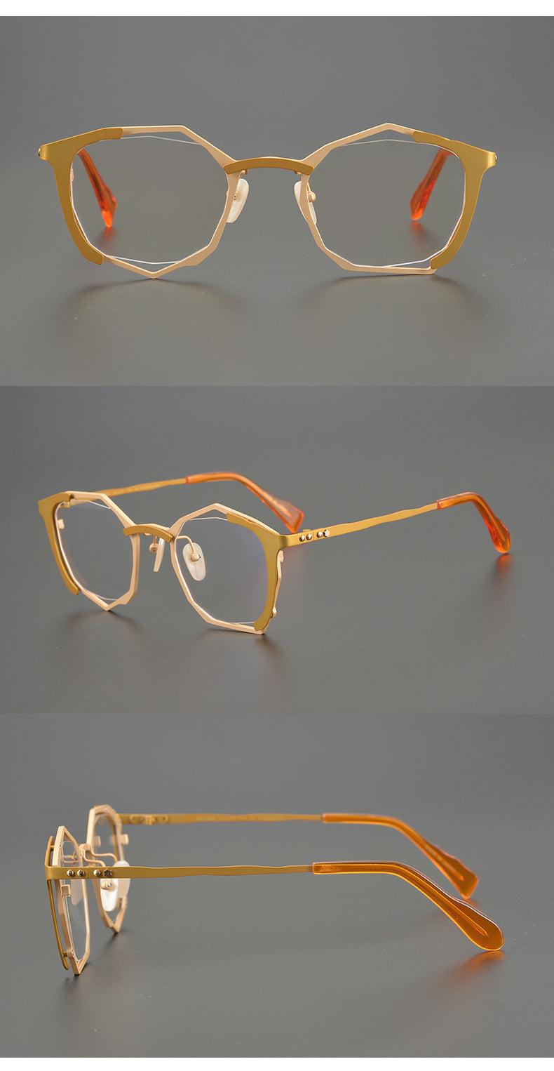 Polygonal glasses irregular personalized glasses frames myopia glasses presbyopia anti-blue light photochromic lenses