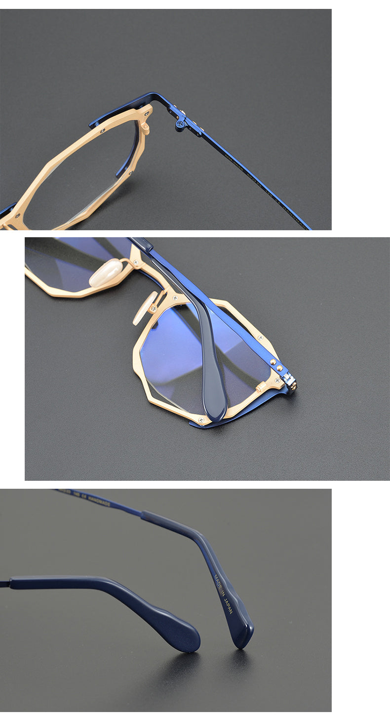 Polygonal glasses irregular personalized glasses frames myopia glasses presbyopia anti-blue light photochromic lenses