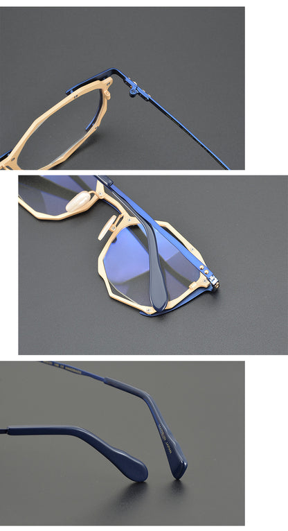 Polygonal glasses irregular personalized glasses frames myopia glasses presbyopia anti-blue light photochromic lenses