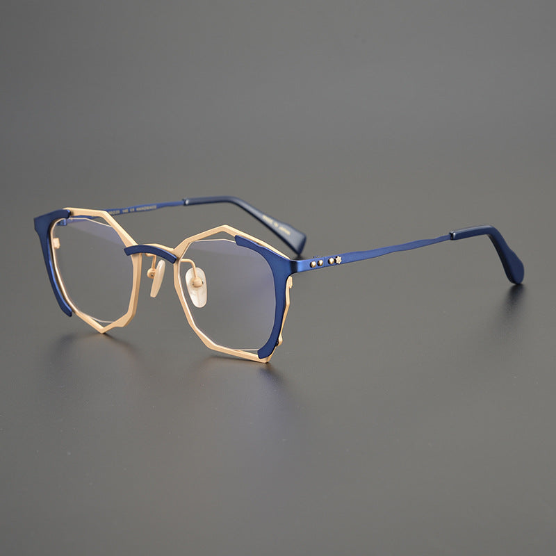 Polygonal glasses irregular personalized glasses frames myopia glasses presbyopia anti-blue light photochromic lenses